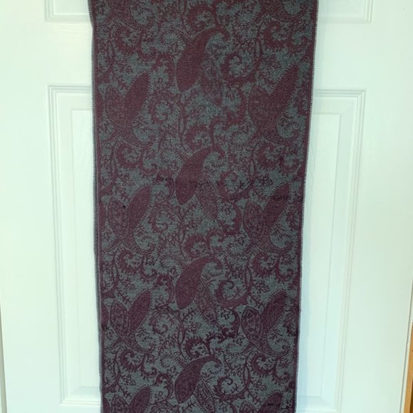 HUGO BOSS Paisley Purple Blue Wool Scarf - Picture 4 of 7